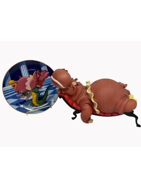 Disney Fantasia WDCC Hyacinth Hippo plus 50th Anniversary Plate Collectible AS